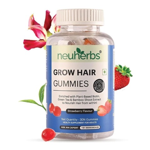1 - Neuherbs Grow Hair,  30 gummies  Strawberry 