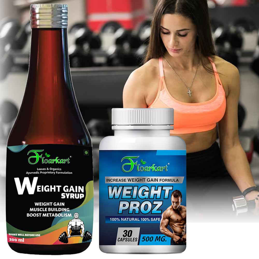 7 - Riffway Weight Gain Syrup 200 ml & Weight Proz 30 Capsules Combo,  2 Piece(s)/Pack  Unflavoured 