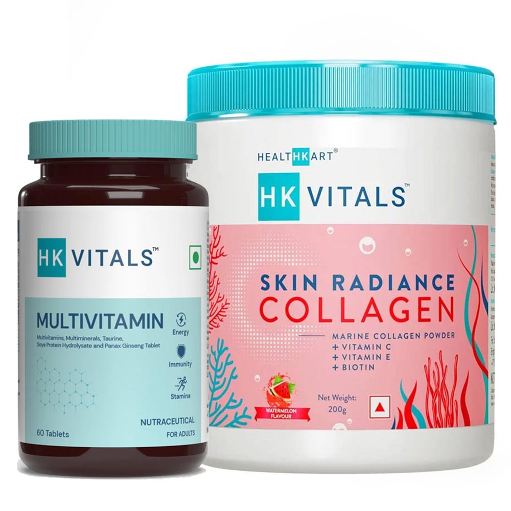HK Vitals Multivitamin 60 Tabs & Skin Radiance Collagen Watermelon Combo