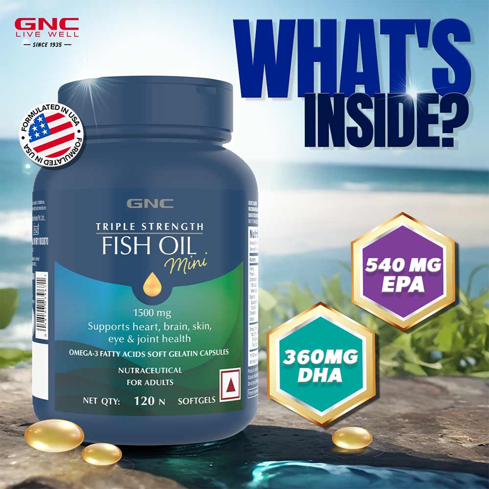 2 - GNC Triple Strength Fish Oil Mini,  120 softgels