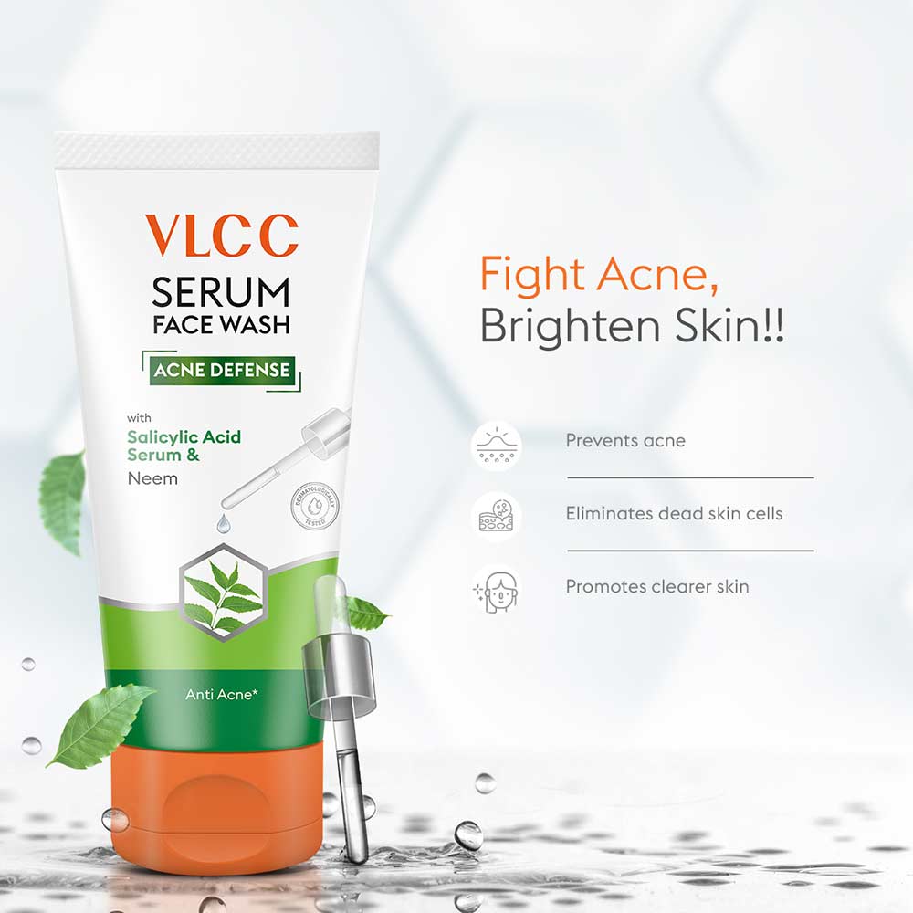 4 - VLCC Acne Defense Serum Face Wash,  100 ml  with Salicylic Acid Serum & Neem 