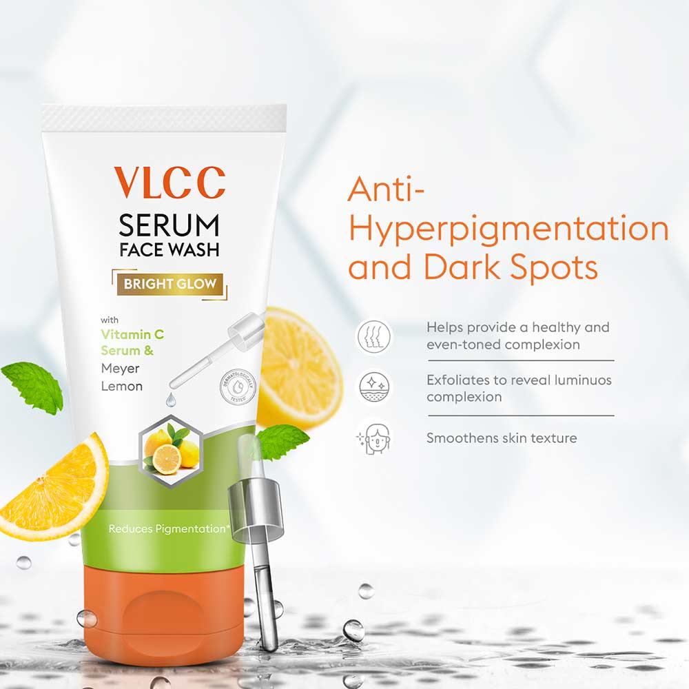 4 - VLCC Bright Glow Serum Face Wash,  100 ml  with Vitamin C Serum & Meyer Lemon 