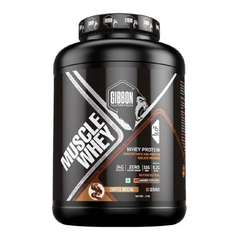 1 - Gibbon Nutrition Muscle Whey,  4.4 lb  Coffee Mocha 