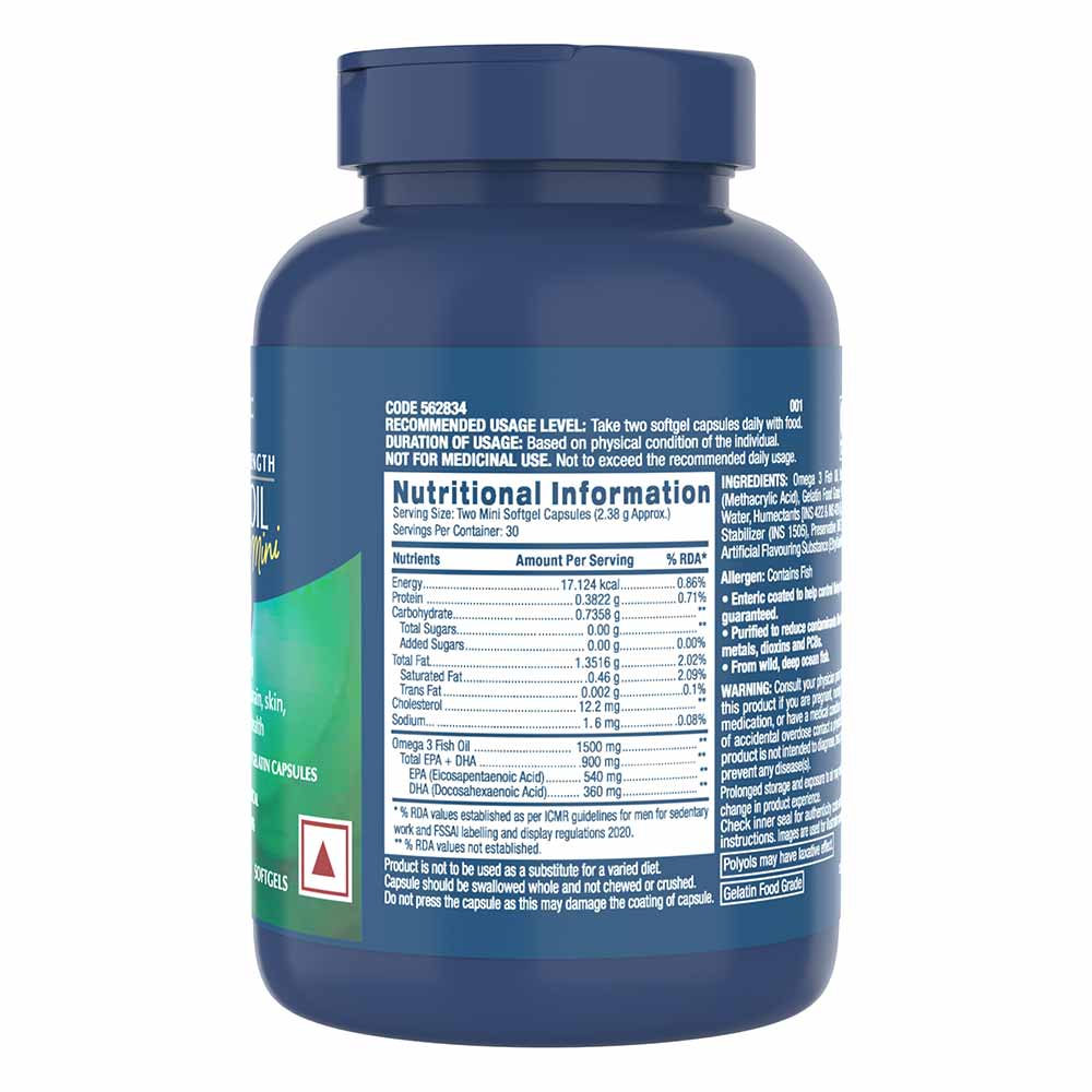 4 - GNC Triple Strength Fish Oil Mini,  60 softgels 