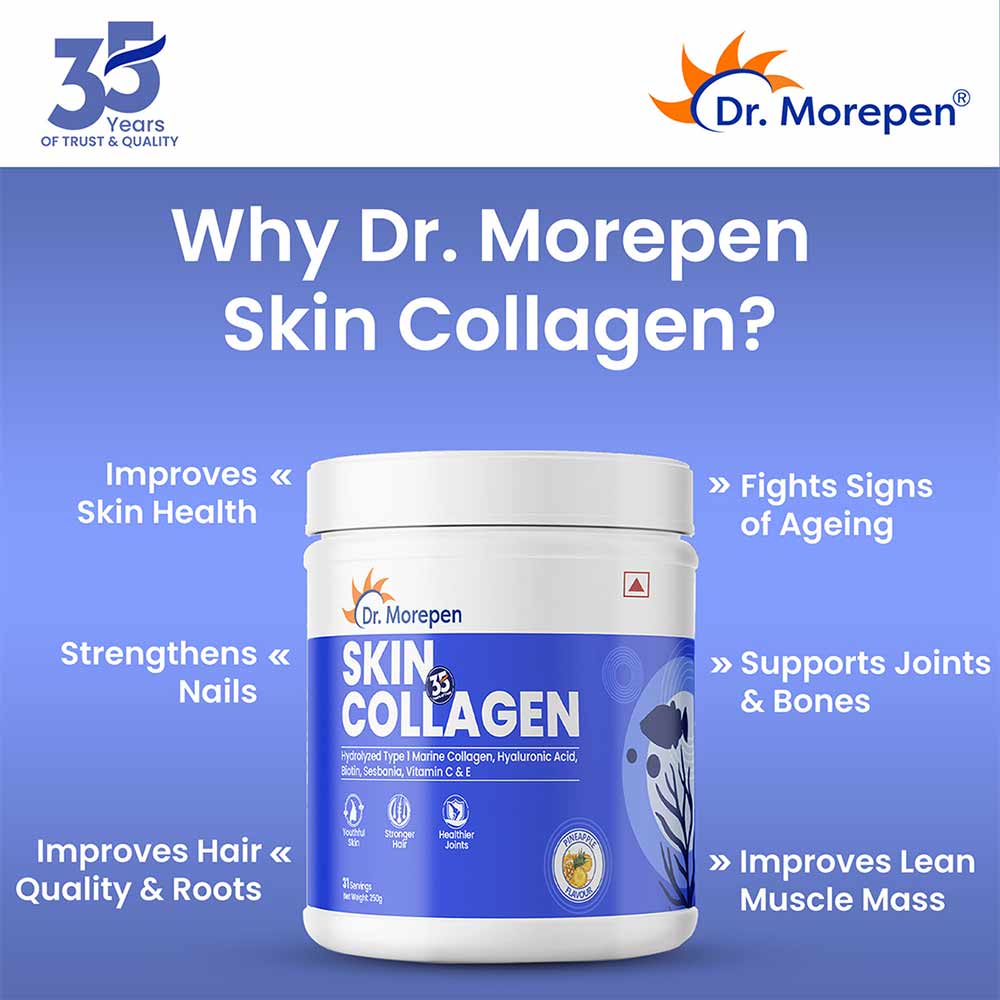5 - Dr. Morepen Marine Skin Collagen,  250 g  Pineapple (Pack of 2) 