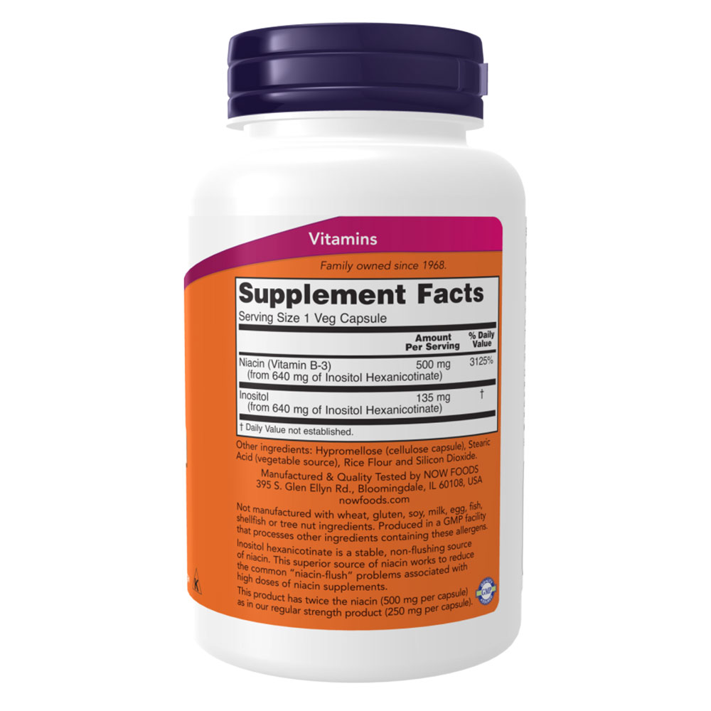 2 - Now Double Strength Flush-Free Niacin 500mg,  Unflavoured  90 veggie capsule(s) 