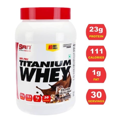 SAN 100% Pure Titanium Whey,  1.98 lb  Chocolate Rocky Road 