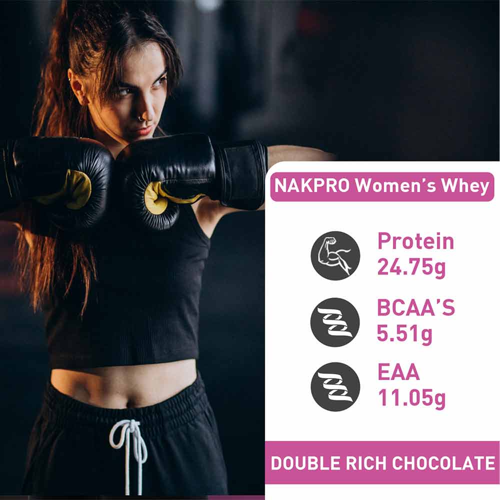 4 - Nakpro Women's Whey Protein,  2.2 lb  Double Rich Chocolate 