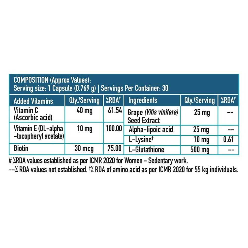 HealthKart HK Vitals Hair Multivitamin & Biotin 60 Tabs & Glutathione 30 Caps Combo