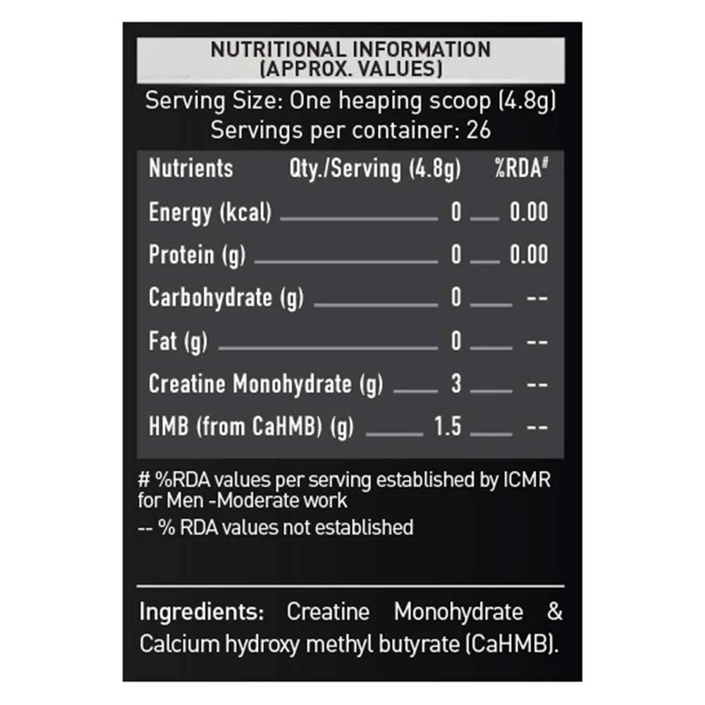 10 - MuscleBlaze Creatine HMB OP,  Unflavoured  0.27 lb 