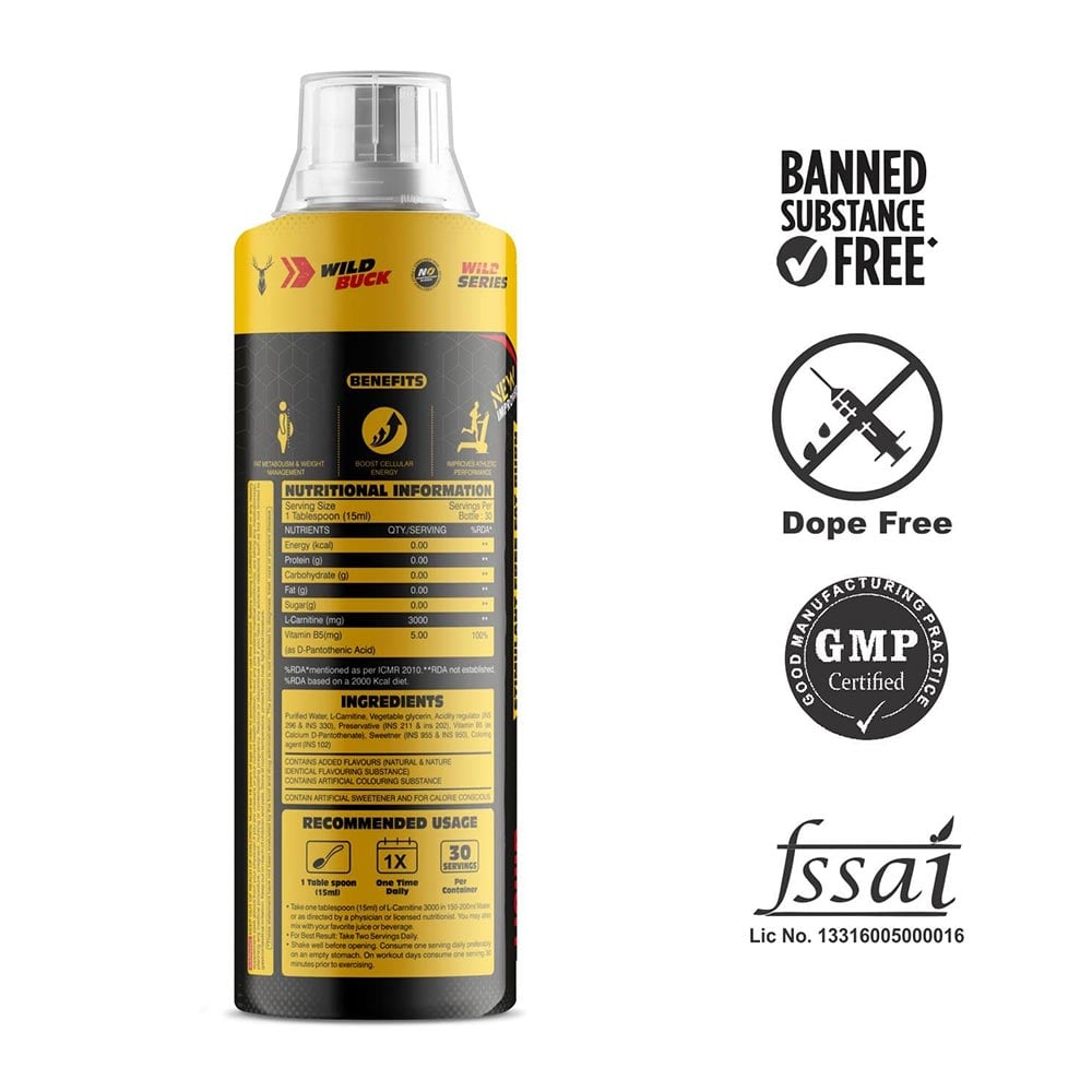 3 - Wild Buck L-Carnitine,  450 ml  Citrus Splash (3000 mg) 