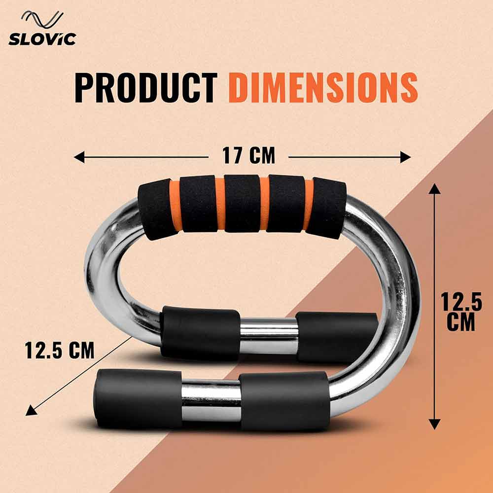 2 - SLOVIC Push up Bar - Twisted,  Black Orange  Free Size 
