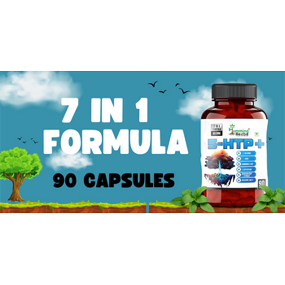 7 - Humming Herbs 5-HTP+ (Hydroxytryptophan),  90 capsules 