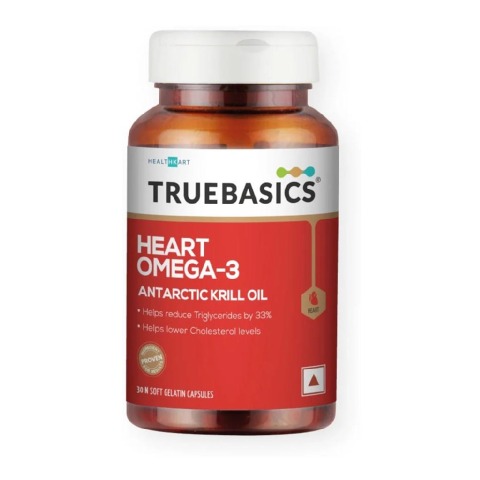 1 - TrueBasics Heart Omega-3 Antarctic Krill Oil OP,  30 capsules 