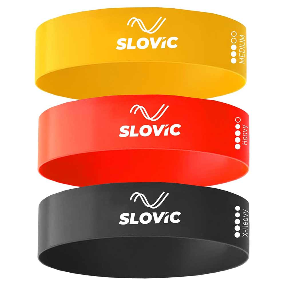 1 - SLOVIC Mini Loop Resistance Bands,  Yellow Red Black  Medium Heavy X-Heavy 