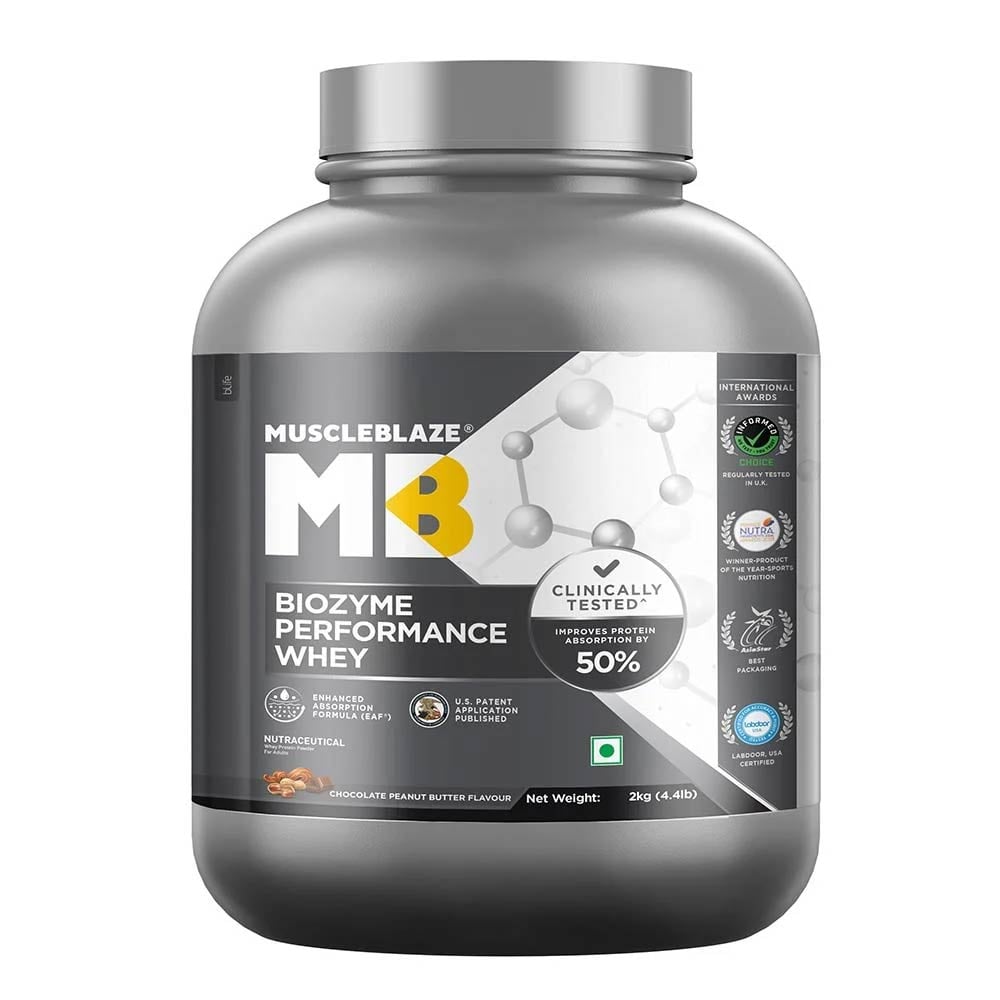 MuscleBlaze Biozyme Performance Whey Protein Powder (Old MRP), 4.4 lb Chocolate Peanut Butter-picture-41