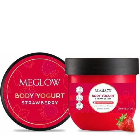 1 - Meglow Body Yogurt,  200 ml  Strawberry for Instant Hydration 