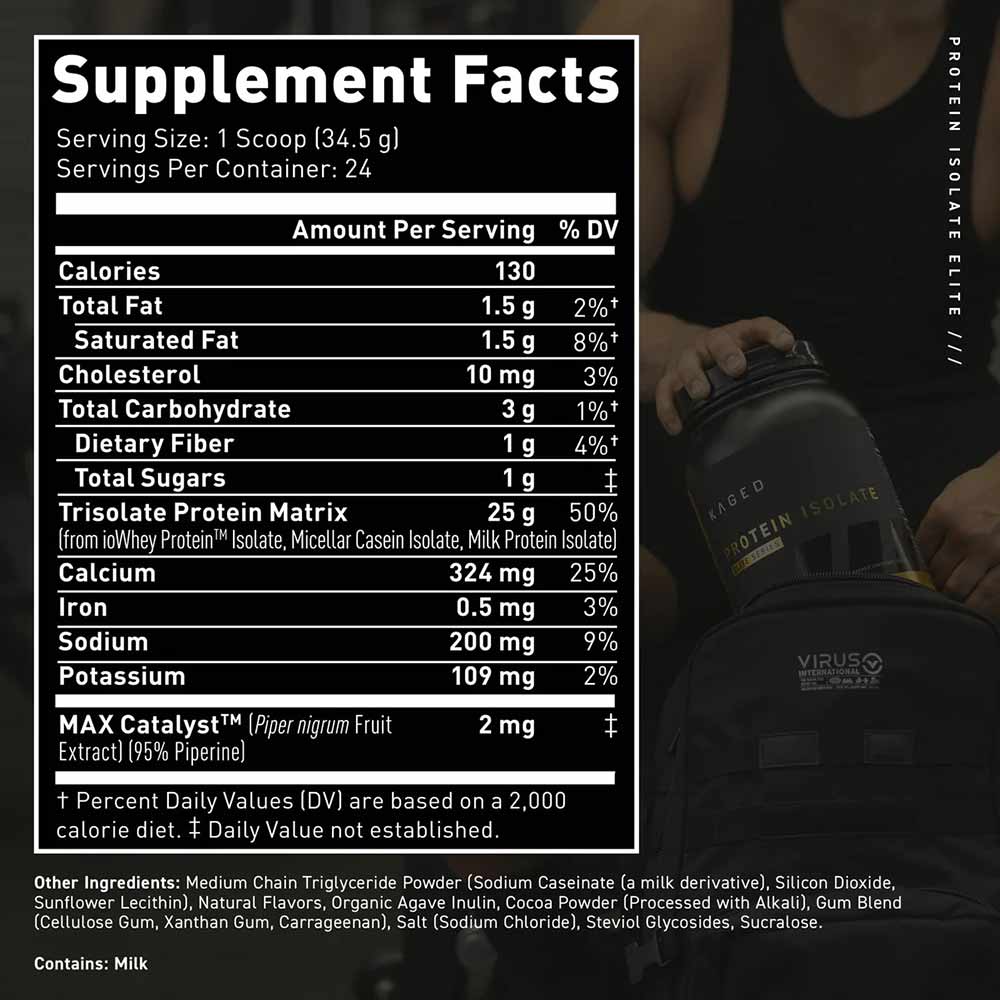 3 - Kaged Muscle Elite Series Protein Isolate,  1.82 lb  Cookies & Cream 