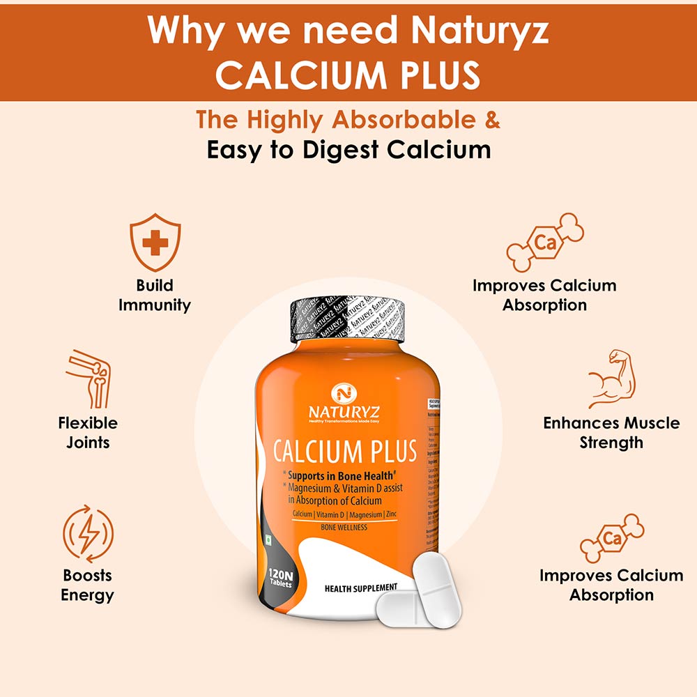4 - Naturyz Calcium Plus 120 Tablets & Jointe 60 Tablets Combo,  2 Piece(s)/Pack  Unflavoured 