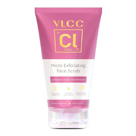 1 - VLCC Clinic Micro Exfoliating Face Scrub,  100 ml  Lactobionic Acid & Rice Exfoliator 