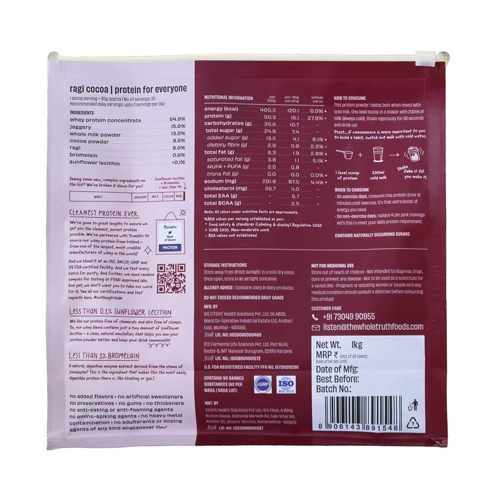 2 - The Whole Truth Protein for Everyone,  2.2 lb  Ragi Cocoa 