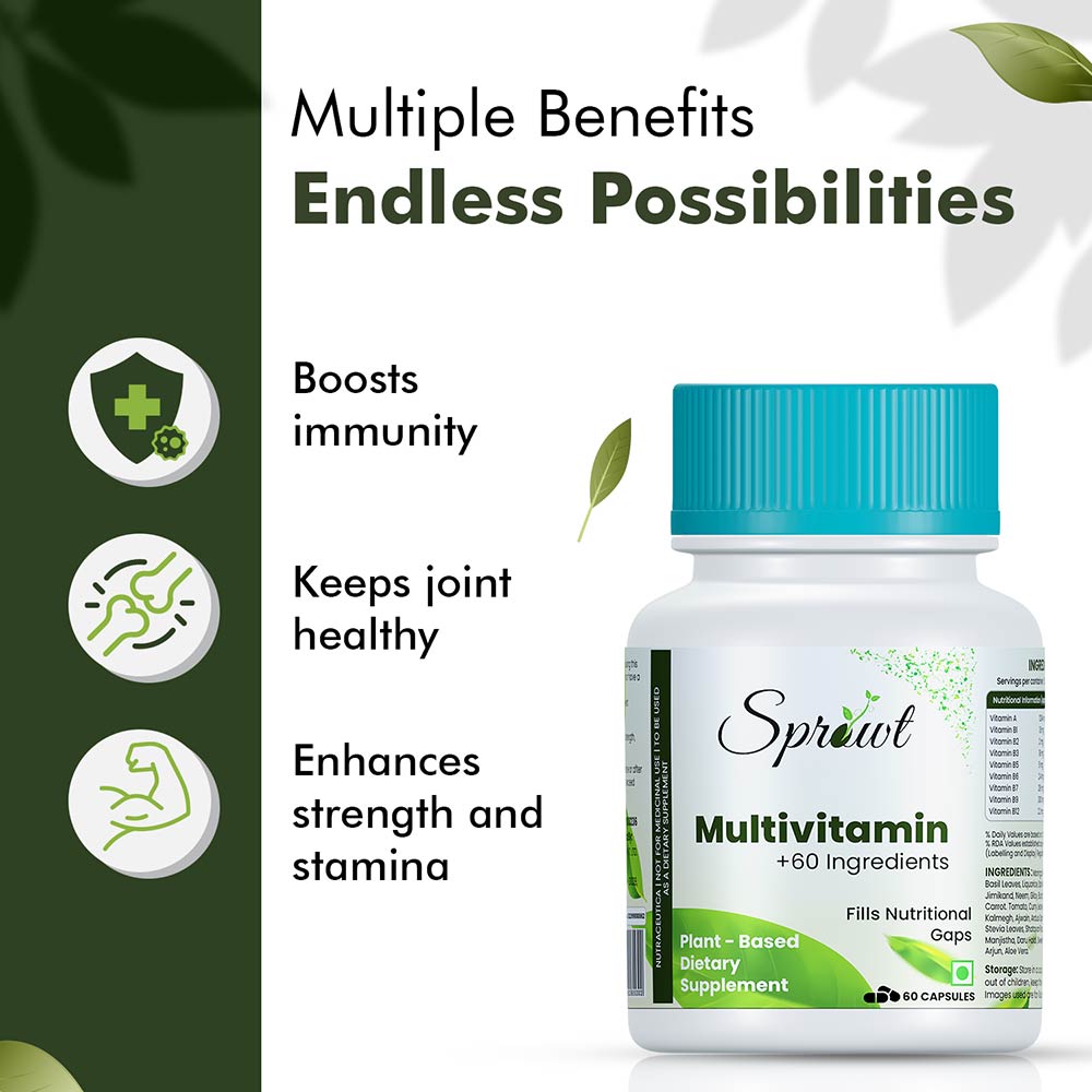 3 - Sprowt Plant Based Multivitamin,  60 capsules  Unflavoured 