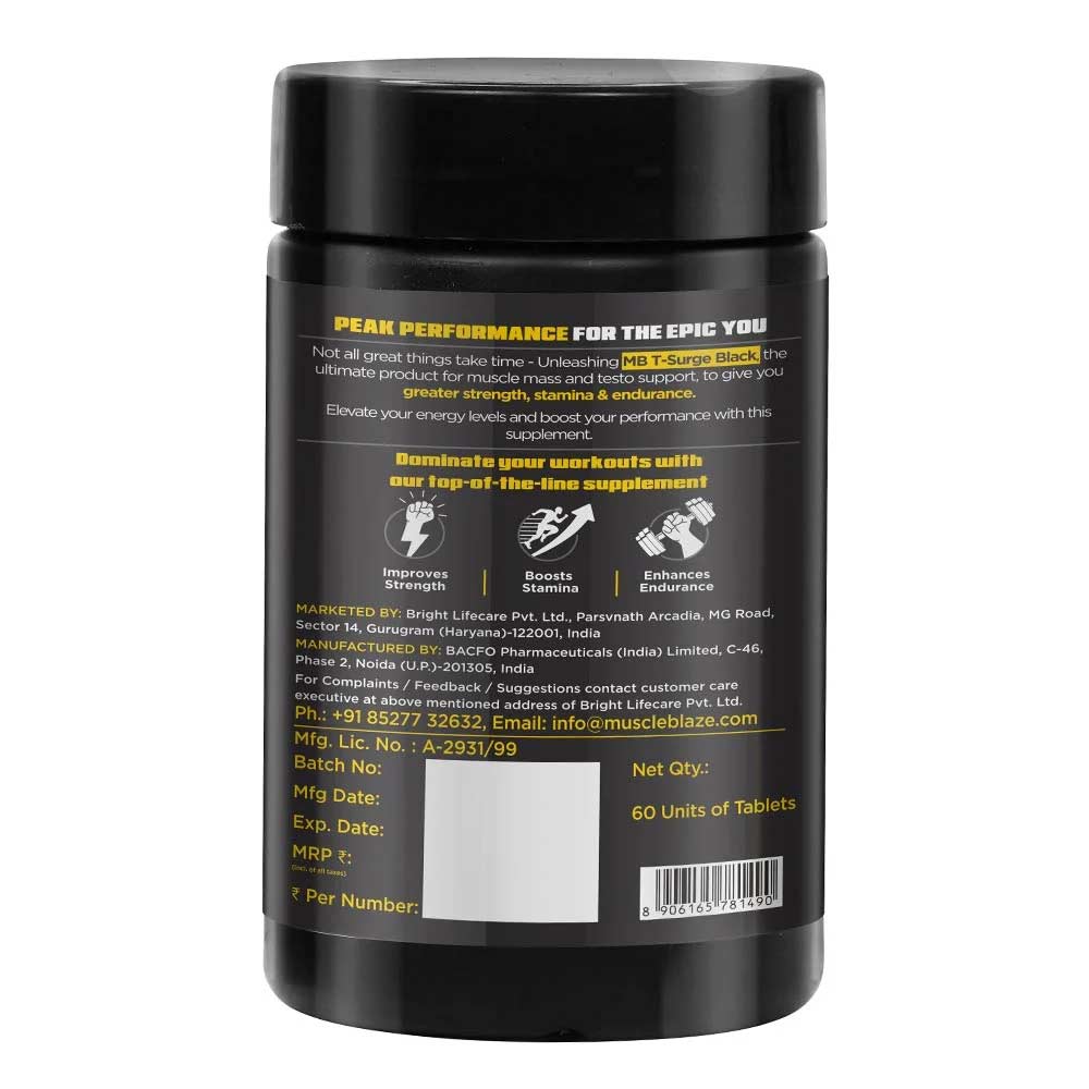 2 - MuscleBlaze T-Surge Black OP,  60 tablet(s)  Unflavoured 
