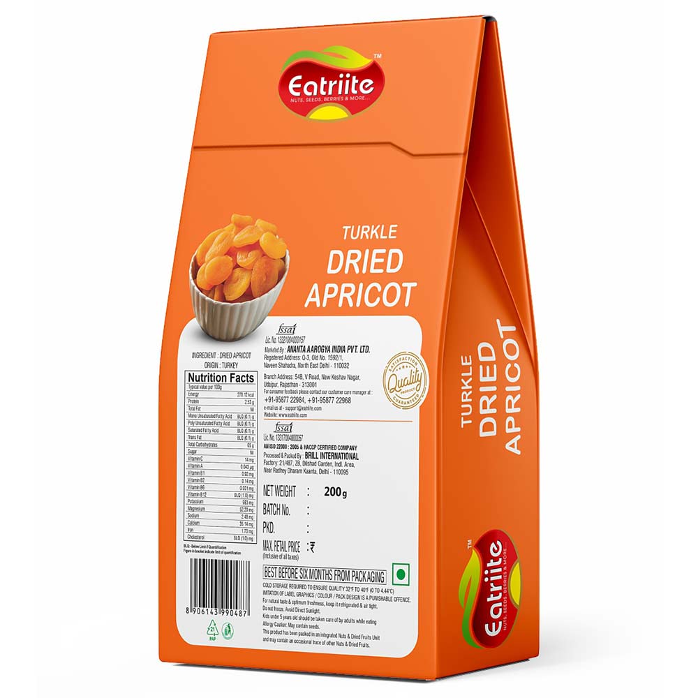 2 - Eatriite Turkle Dried Seedless Apricots,  Unflavoured  200 g 