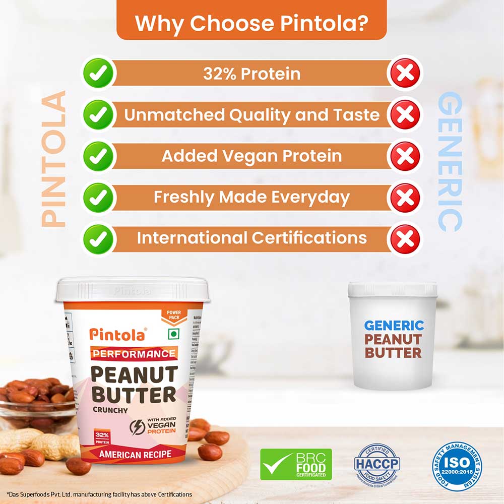 8 - Pintola American Recipe Performance Series Peanut Butter,  0.510 kg  Crunchy 