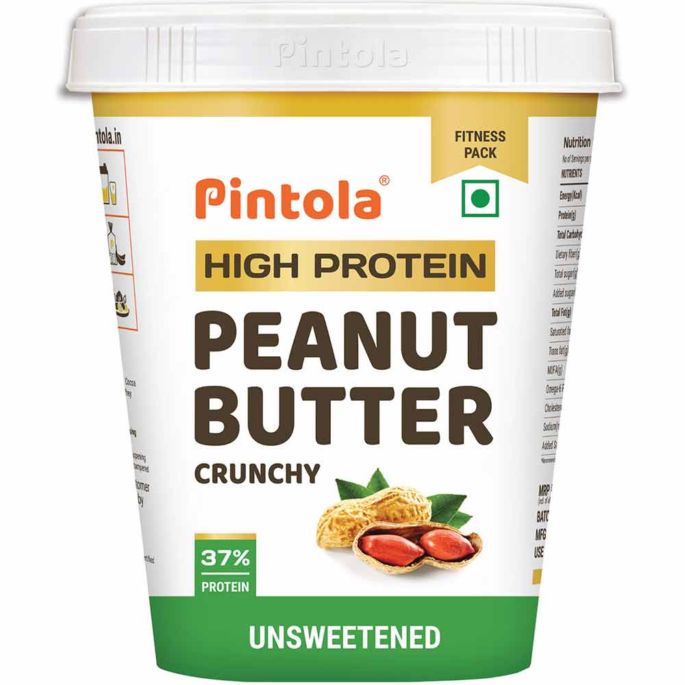 1 - Pintola High Protein Peanut Butter,  0.510 kg  Unsweetened Crunchy 