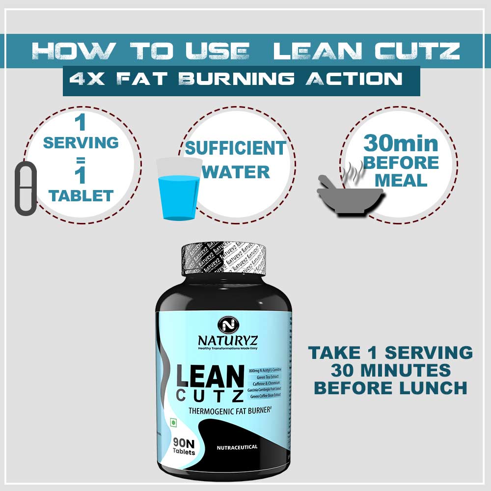 12 - Naturyz LEAN CUTZ Thermogenic Fat Burner 90 Tablets & Triple Strength Green Coffee Bean Extract Combo,  450 ml  Unflavoured & Orange 