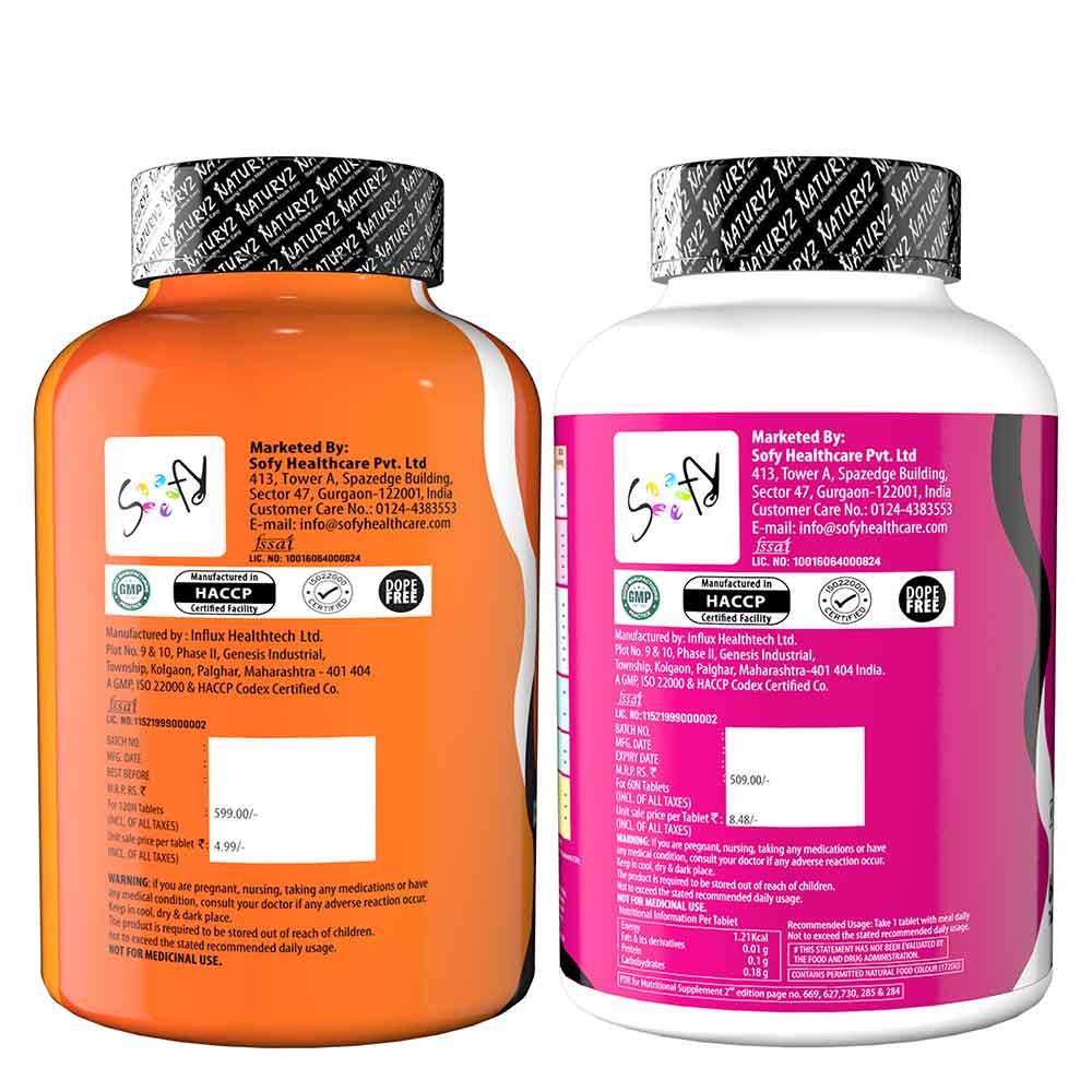4 - Naturyz Calcium Plus 120 Tablets & Women's Sport & Fitness Multivitamin 60 Tablets Combo,  2 Piece(s)/Pack  Unflavoured 