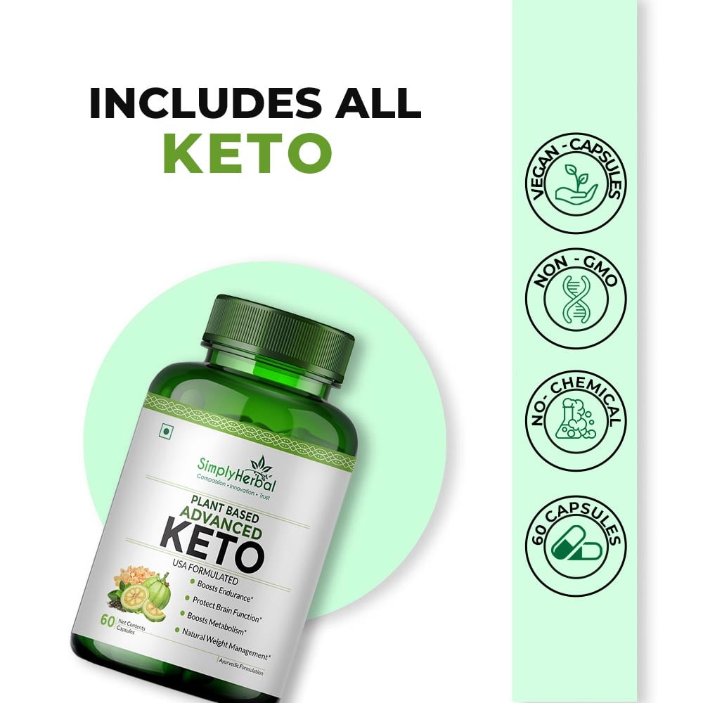 6 - Simply Herbal Advance KETO 1000mg (Pack of 2),  60 capsules 