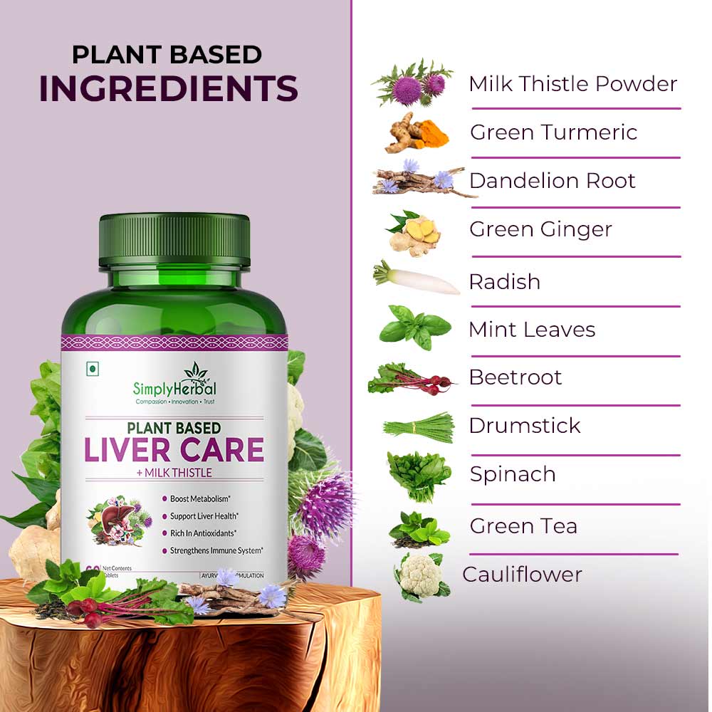 3 - Simply Herbal Plant Based Liver Detox + Milk Thistle (Pack of 2),  60 capsules 