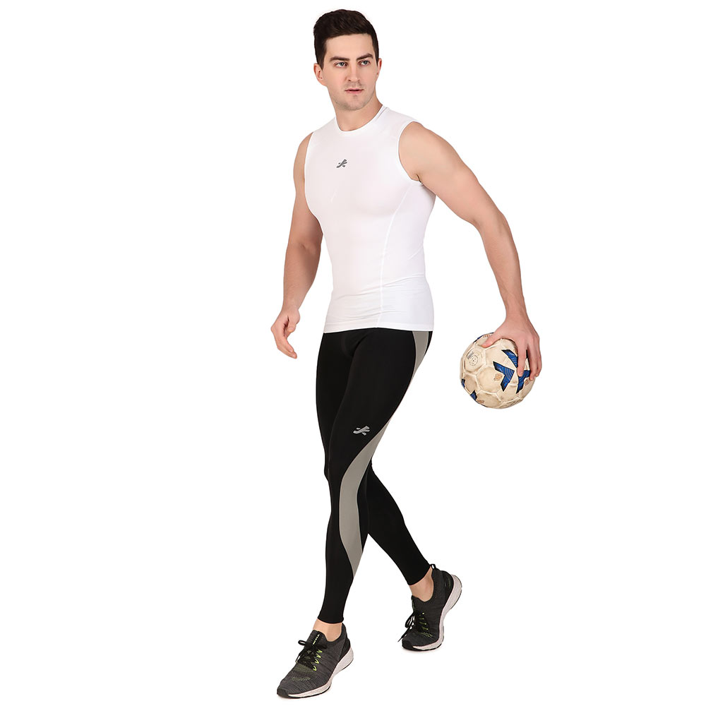 13 - Redesign Nylon Compression Cut Sleeve Tshirt,  White  XXL 