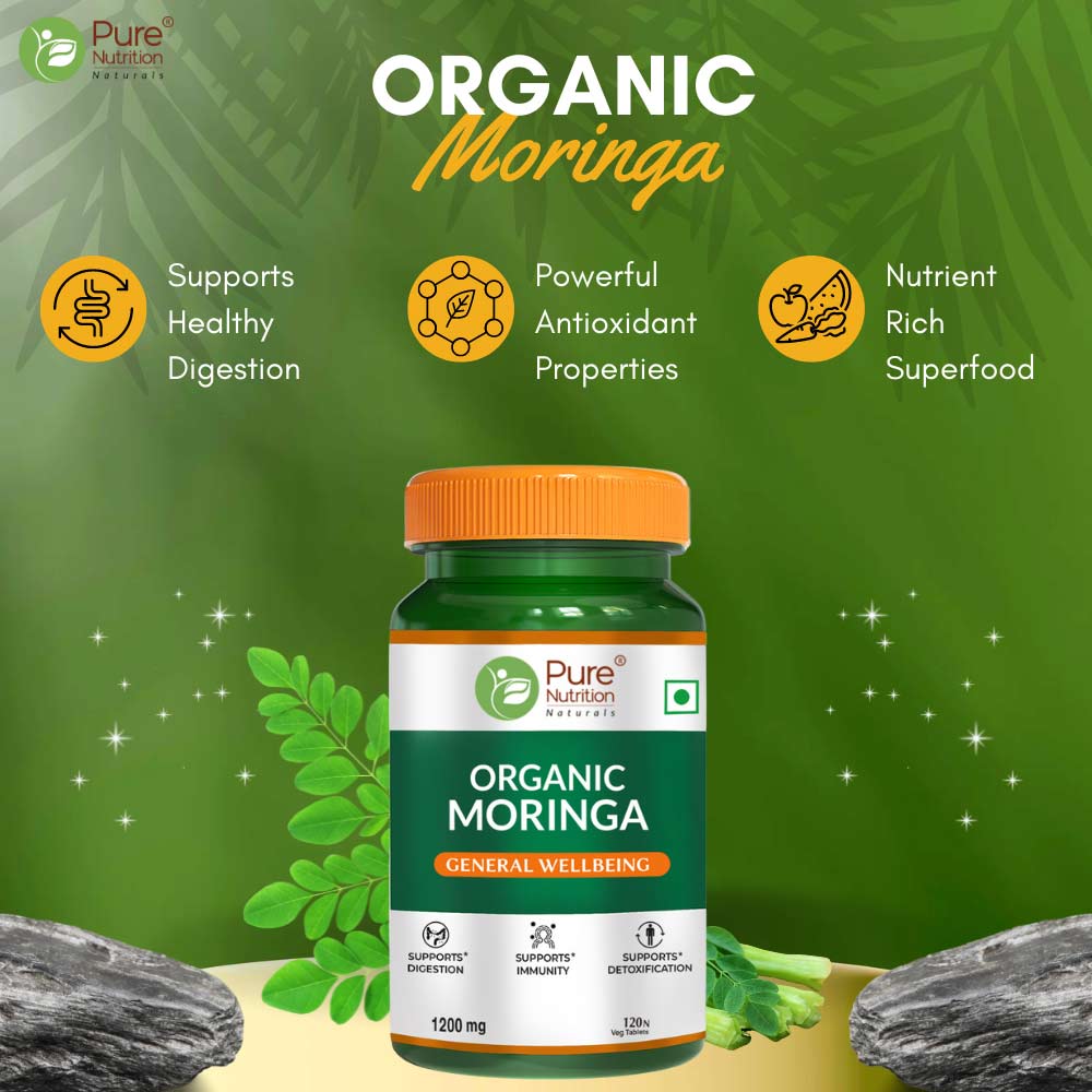 5 - Pure Nutrition Organic Moringa 1200mg,  120 tablet(s) 