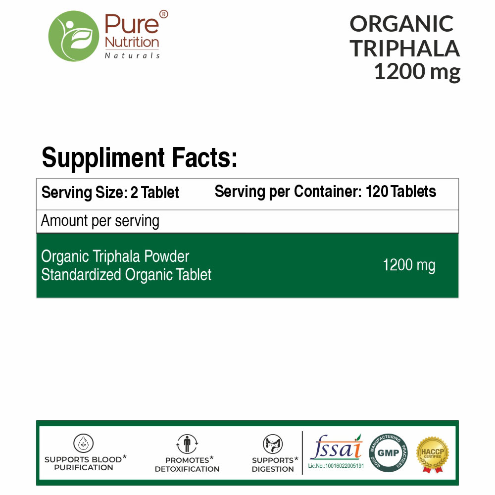 3 - Pure Nutrition Organic Triphala,  120 tablet(s) 