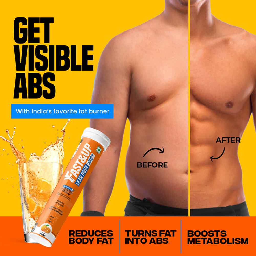 8 - Fast & Up Lean Body with L-Carnitine 2000mg,  20 tablet(s)  Orange (Pack of 3) 