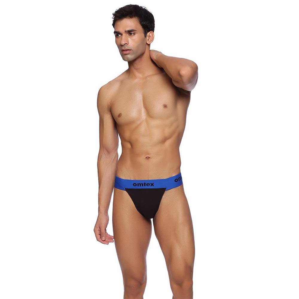 5 - Omtex Rio Supporter Back Covered for Men,  XS  Blue 