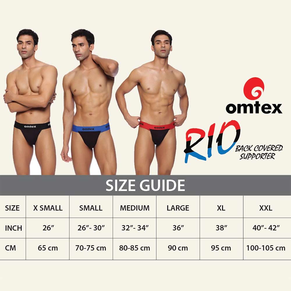 10 - Omtex Rio Supporter Back Covered for Men,  XS  Red 