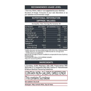 MuscleBlaze Liquid L-Carnitine - 450 ml (Lemon Lime) Online | Healthkart