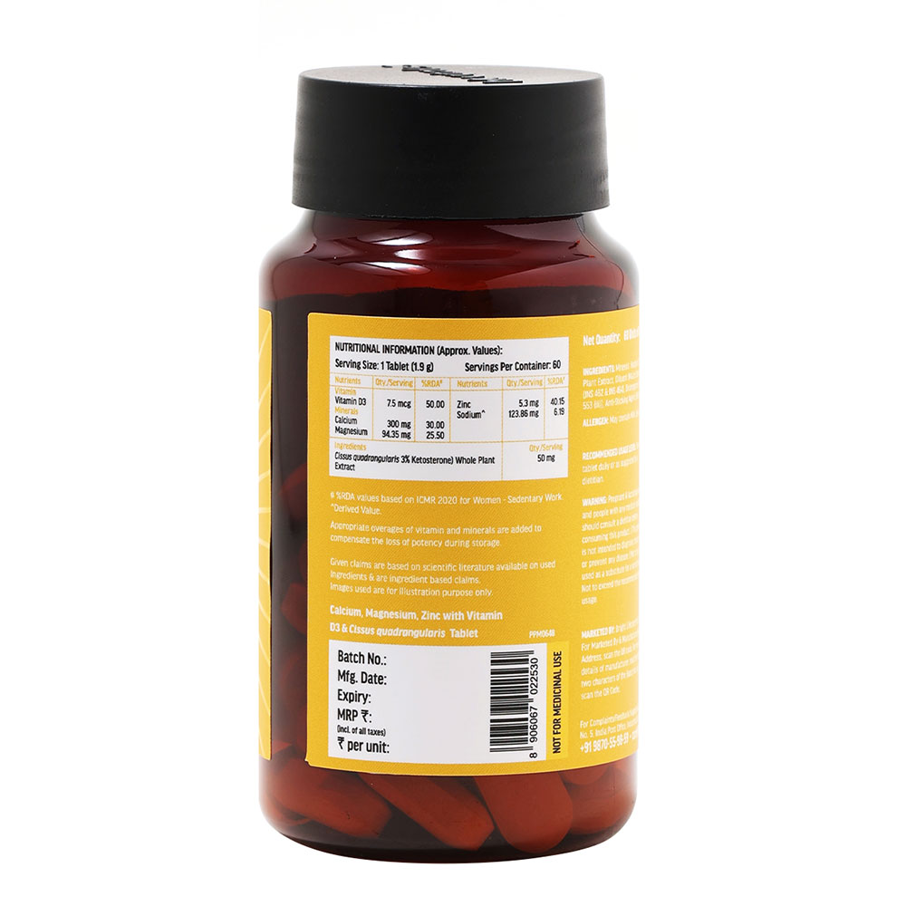 9 - HK Vitals Calcium with Mag Zinc & Vit D3 by HealthKart,  60 tablet(s)  Unflavoured 