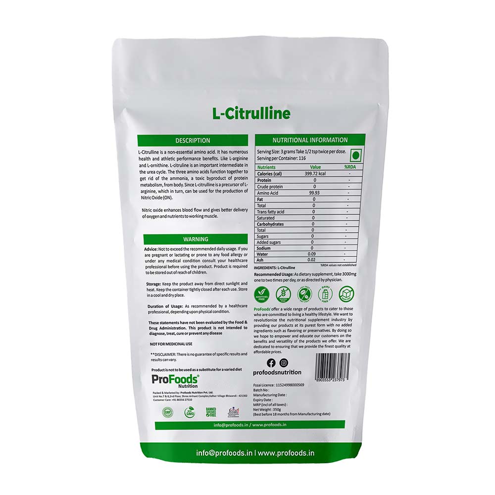 ProFoods L Citrulline Powder,  0.77 lb  Unflavoured 