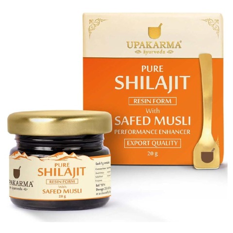 1 - Upakarma Ayurveda Pure Shilajit Resin Form with Safed Musli,  20 g 