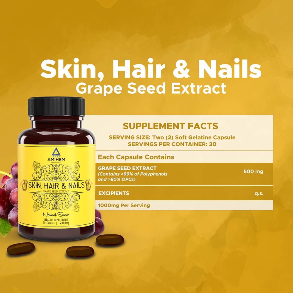 6 - Amihem Grape Seed Extract (Pack of 3),  30 capsules 