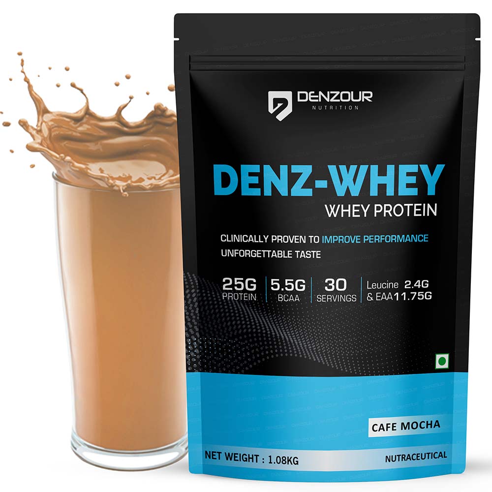 1 - Denzour Nutrition Denz-Whey Protein,  2.38 lb  Cafe Mocha 