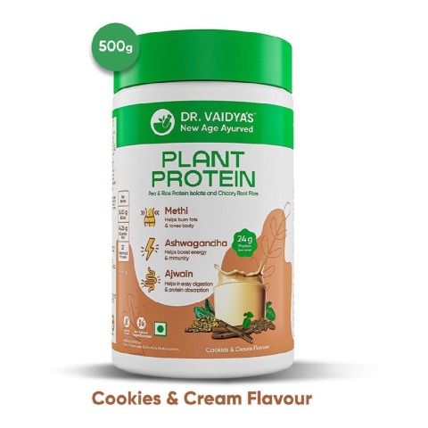 1 - Dr. Vaidya's Plant Protein, 1.1 lb Cookies & Cream