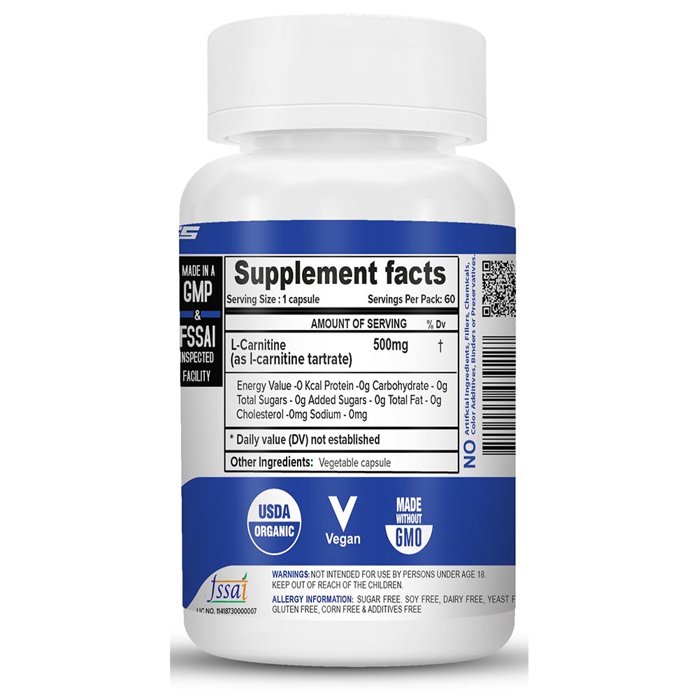 3 - NutriJa L-Carnitine,  60 capsules  Unflavoured (Pack of 2) 