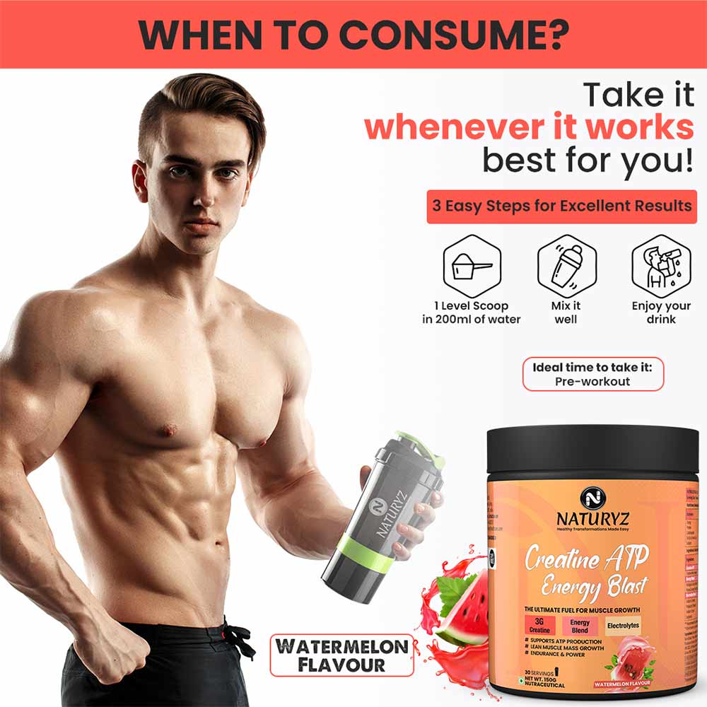 7 - Naturyz Creatine ATP Energy Blast,  Watermelon  0.33 lb 