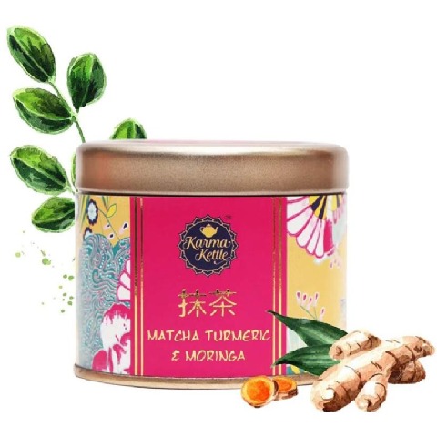 1 - Karma Kettle Matcha Green Tea Powder,  50 g  with Turmeric & Moringa 